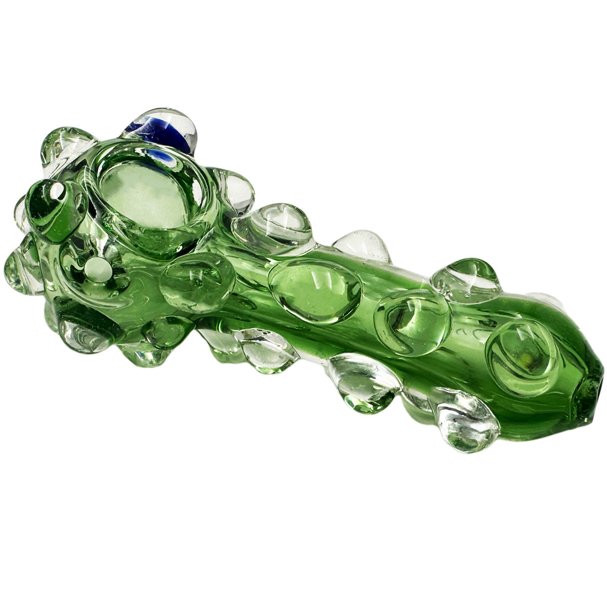 5" 150 Gram Heavy Glass Hand Pipe w/ Marble Accents - Assorted Colors [HP-G-233]
