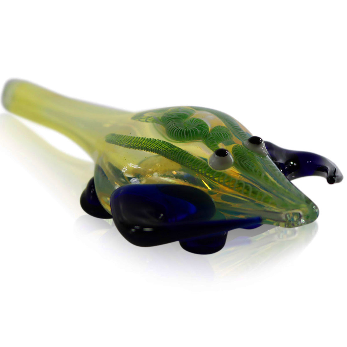 6" Glass Creature Hand Pipe w- Accents - Assorted Colors [HP-G-29]