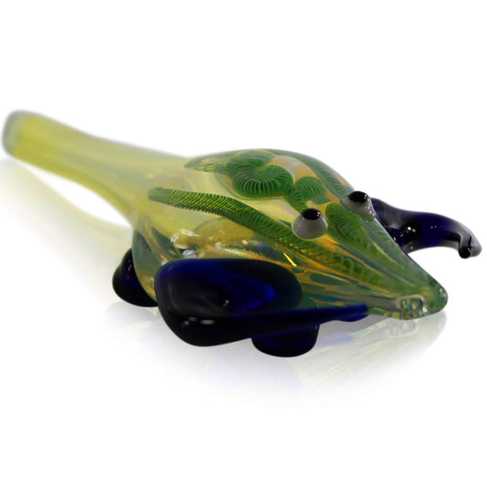 6" Glass Creature Hand Pipe w- Accents - Assorted Colors [HP-G-29]