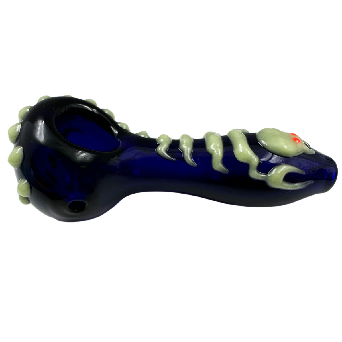 4" Glass Glow-in the-Dark Scorpion Hand Pipe - Assorted Colors [HP-G-196]
