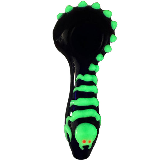 4" Glass Glow-in the-Dark Scorpion Hand Pipe - Assorted Colors [HP-G-196]