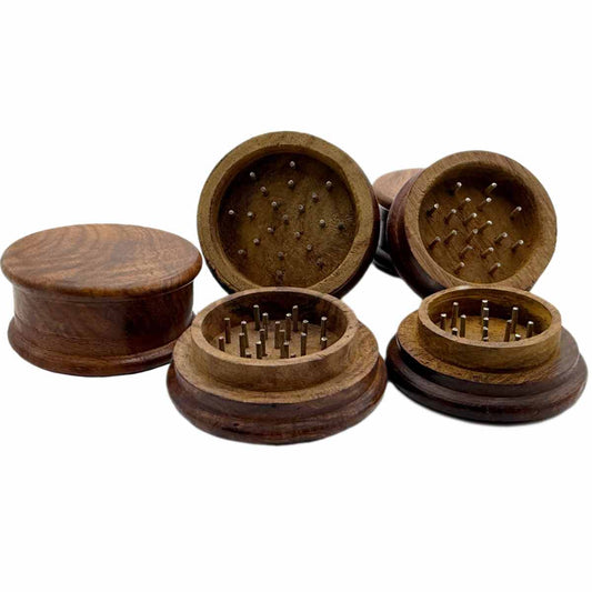 2-Piece Hardwood Herb Grinders - 50mm or 60mm [GR-W]