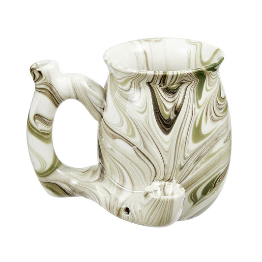 Roast & Toast Ceramic Coffee Mug & Pipe w/ Gift Box - Green Marble [CM-C-FC-18]