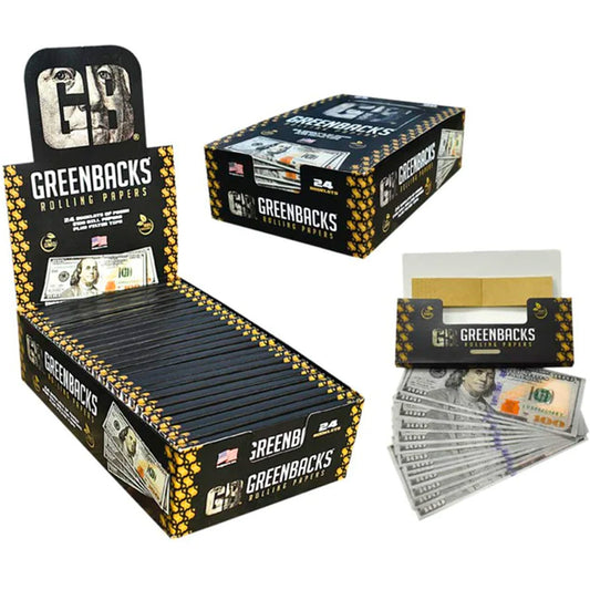 Greenbacks Organic King Size Hundred Dollar Bill Rolling Papers w/ Tips [GBACK-RP-1]