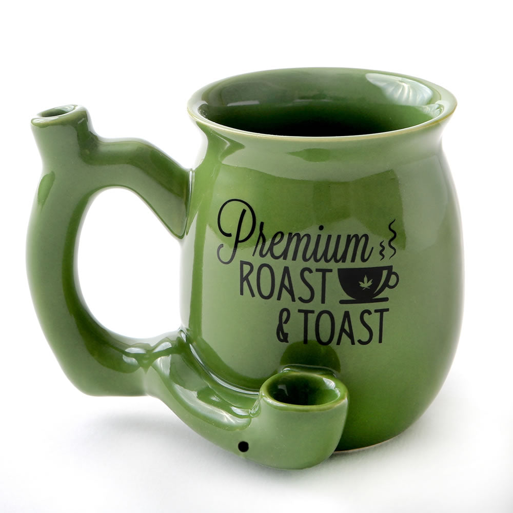 Roast & Toast Ceramic Coffee Mug & Pipe w/ Gift Box - Green Premium Roast [CM-C-FC-11]