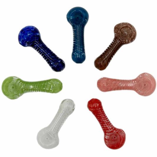 3” - 3.5” Glass Twist Hand Pipe - Assorted Colors [HP-G-236]