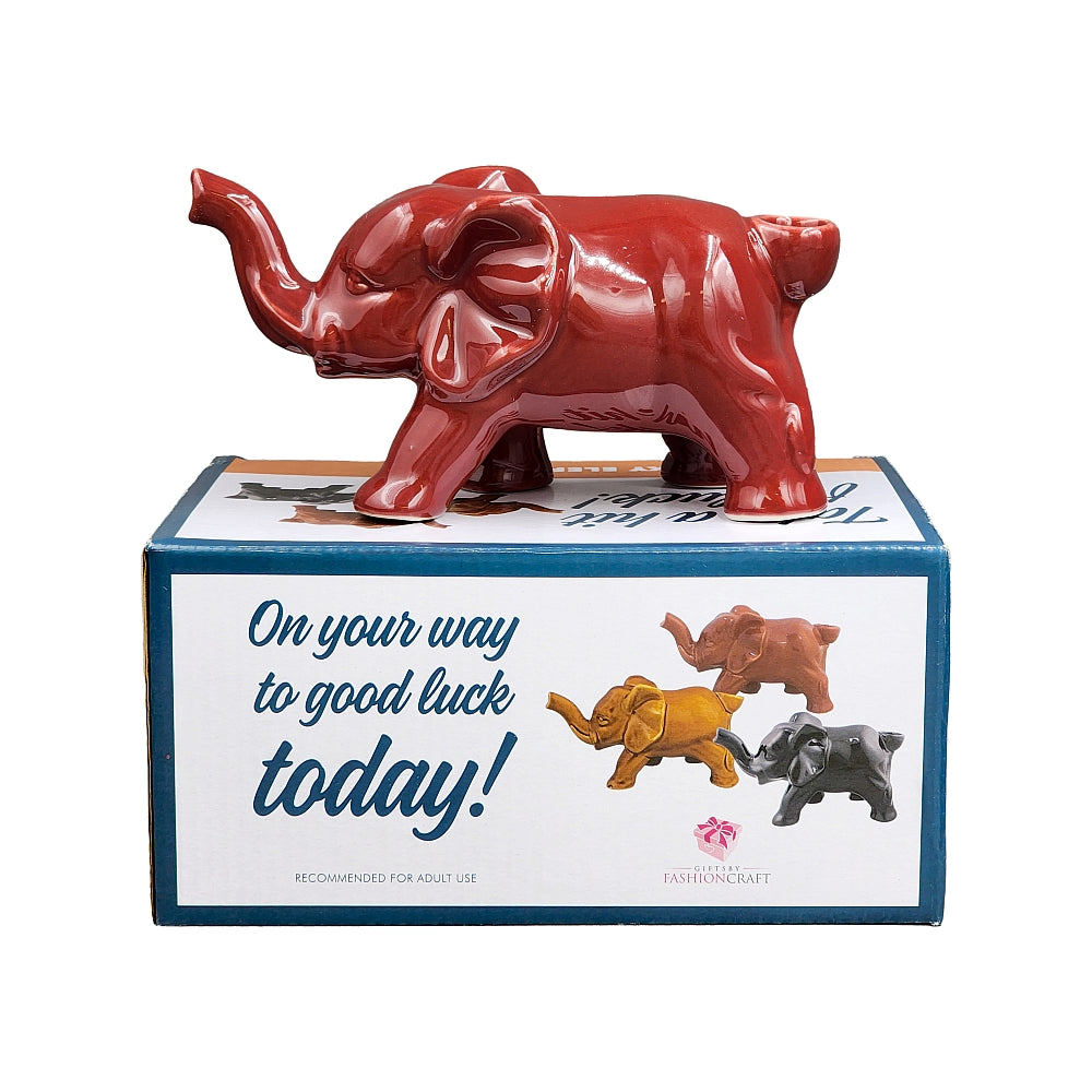 Roast & Toast Ceramic Pipe w/ Gift Box - Red Elephant [HP-C-FC-10]