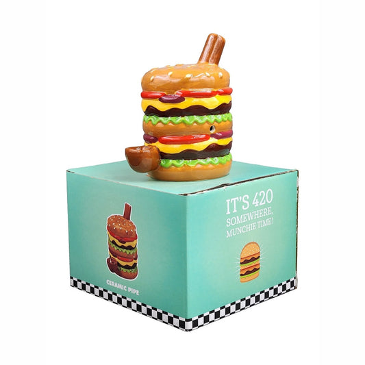 Roast & Toast Ceramic Pipe w/ Gift Box - Cheeseburger [HP-C-FC-6]