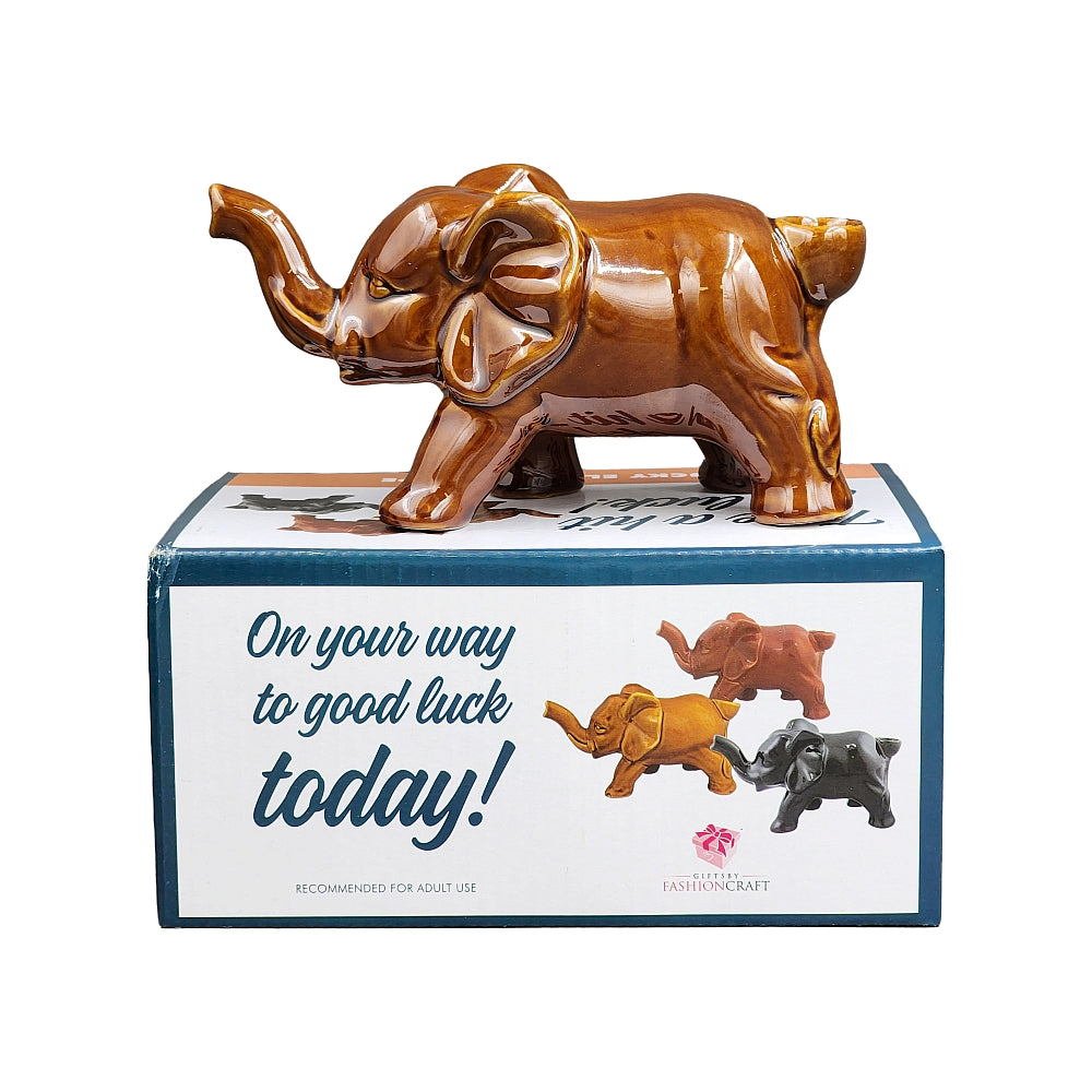 Roast & Toast Ceramic Pipe w/ Gift Box - Sienna Elephant [HP-C-FC-8]