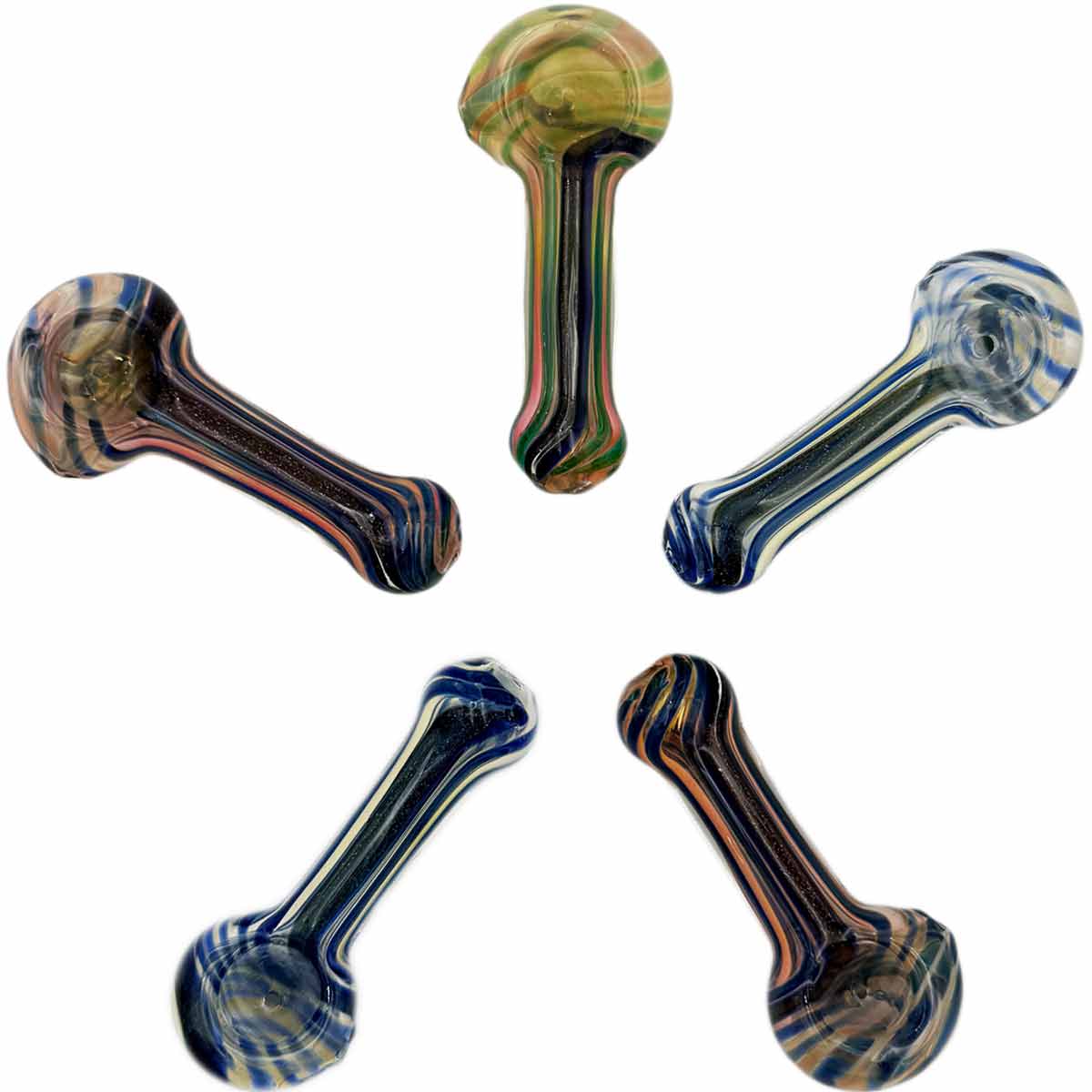 4.25” - 4.5" Fumed Dichro Glass Hand Pipe -Assorted Colors [HP-G-243]