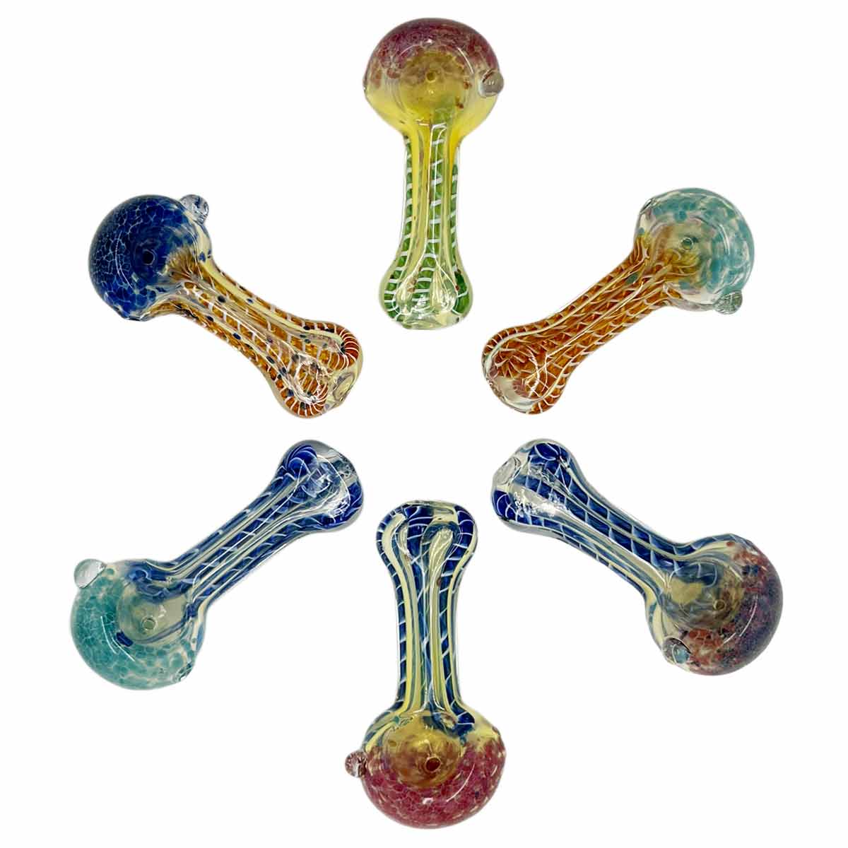 3.5” - 4" Glass Frit Hand Pipe - Assorted Colors[HP-G-229]