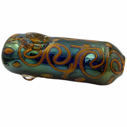 4" Thick Glass Hand Pipe w/ Glass Feet - Assorted Colors [HP-G-240]