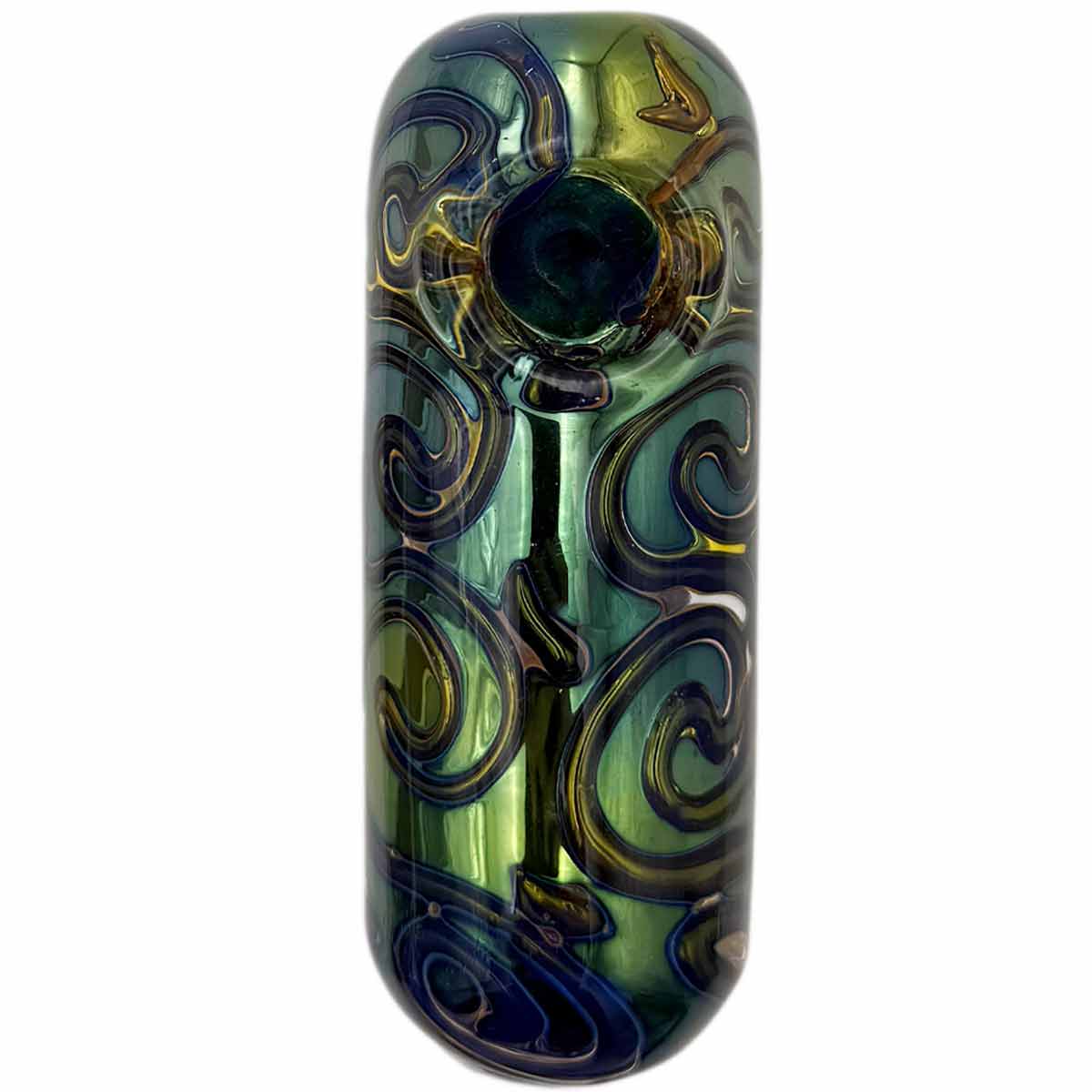 4" Thick Glass Hand Pipe w/ Glass Feet - Assorted Colors [HP-G-240]