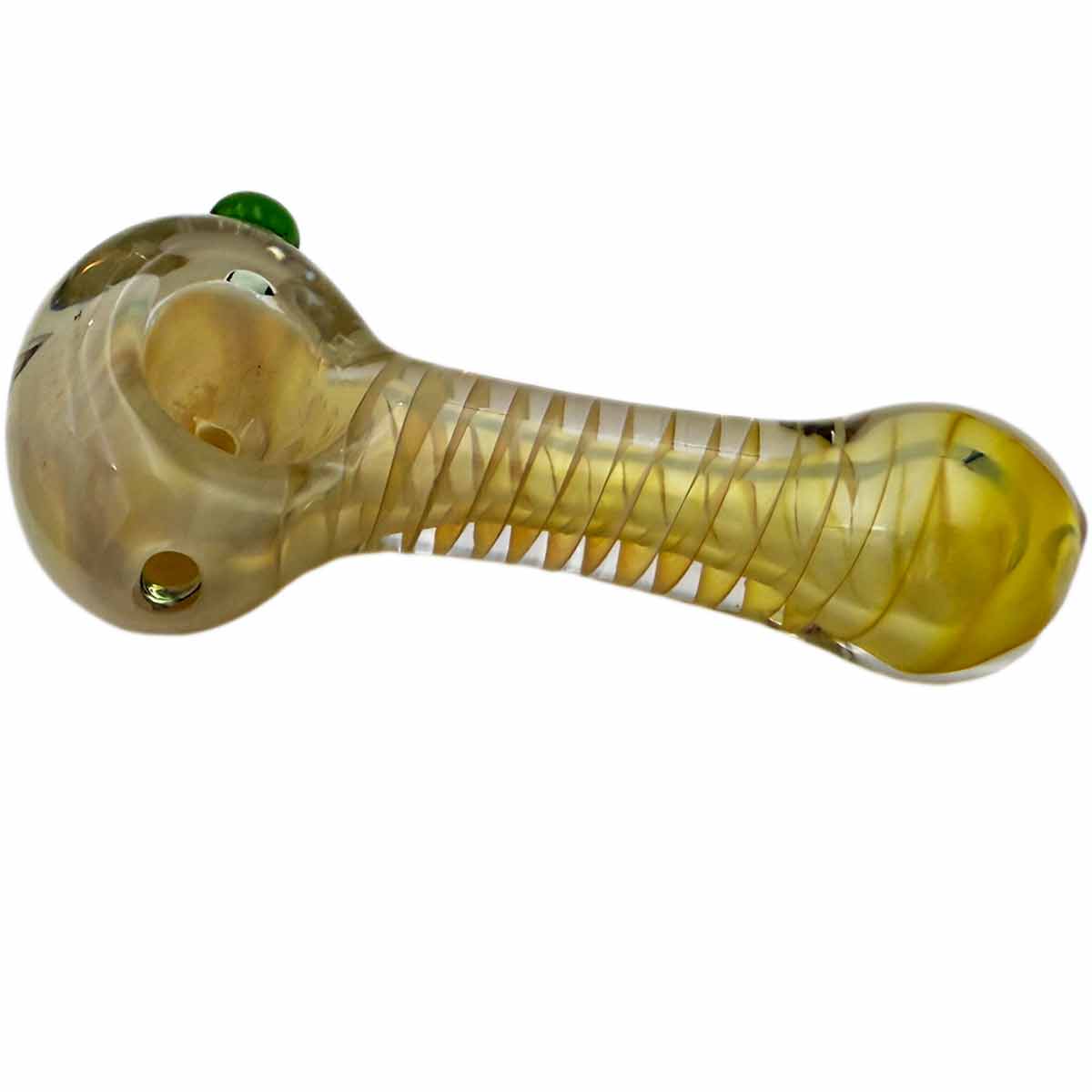 3” - 3.5" Fumed Glass Hand Pipe w/ Twisted Design -Assorted Styles [HP-G-242]