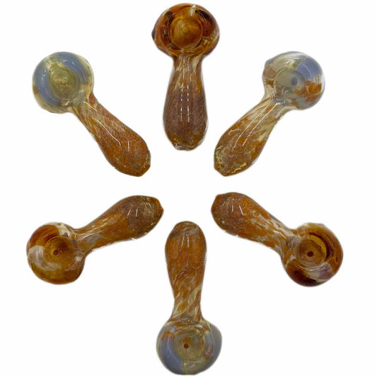 3.25”-3.5” Fumed Glass Frit Hand Pipe - Colors Pictured [HP-G-250C]