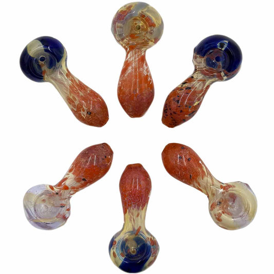 3.25”-3.5” Fumed Glass Frit Hand Pipe - Colors Pictured [HP-G-250B]