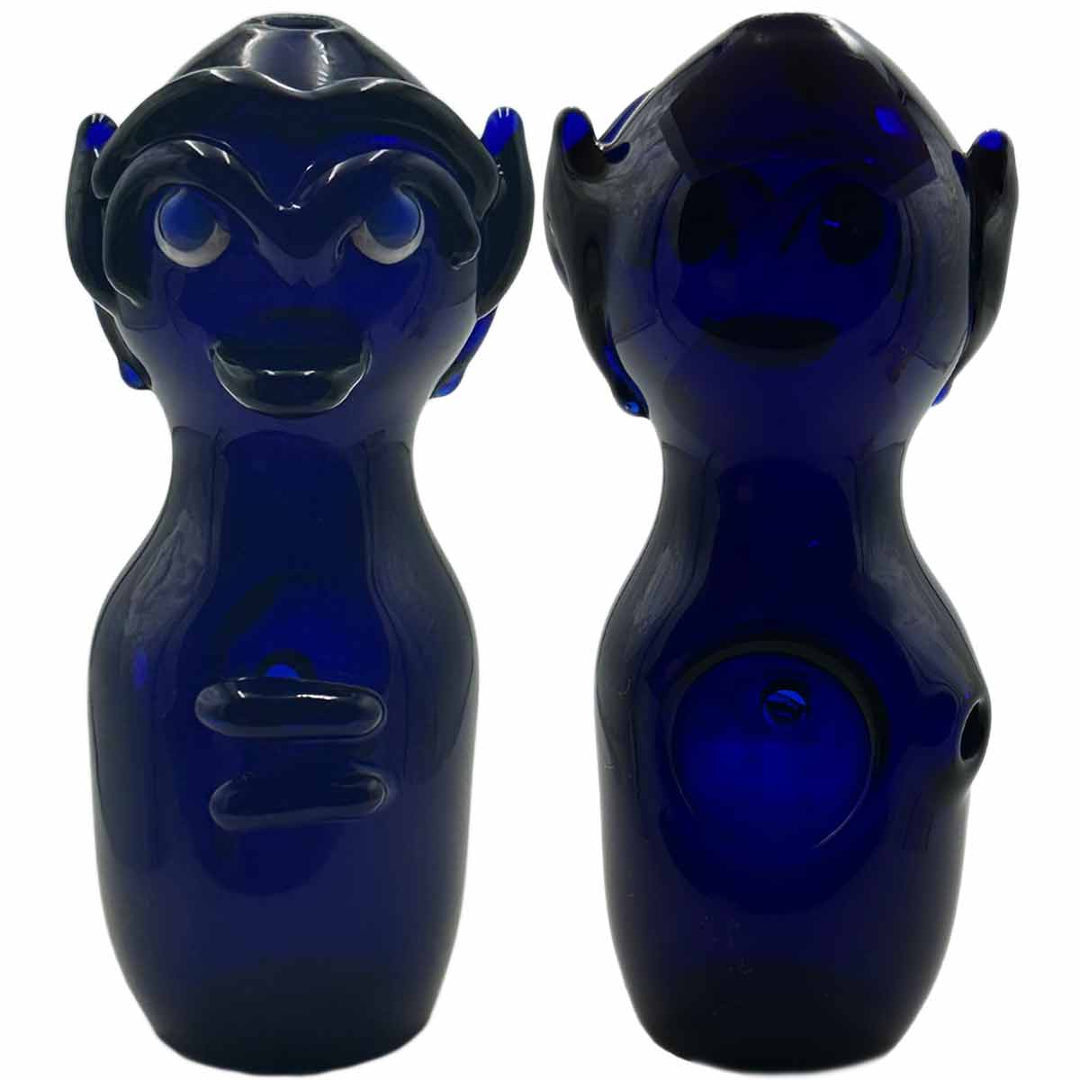 3.75" Glass Stand-Up Goblin Hand Pipe w/ Hidden Bowl [HP-G-79]