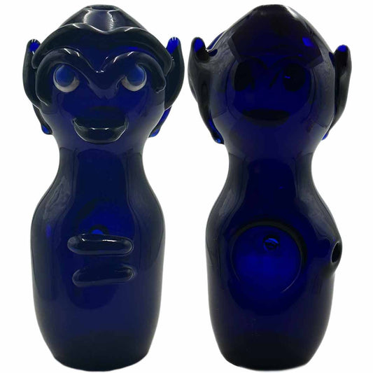 3.75" Glass Stand-Up Goblin Hand Pipe w/ Hidden Bowl [HP-G-79]