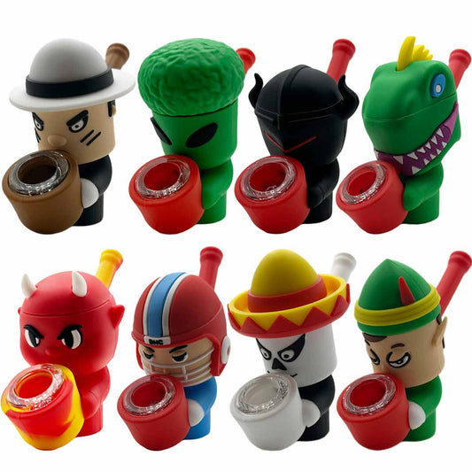4" Silicone Characters Hand Pipe w/ Gift Box [HP-S-181]