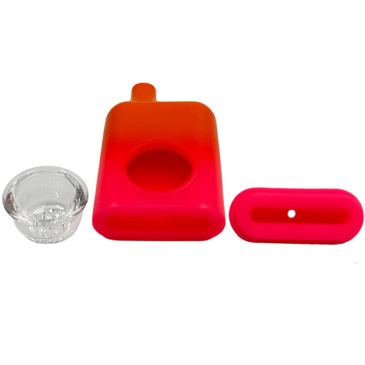 3" Silicone Disposable Vape Shaped Hand Pipe w/ Glass Bowl - Assorted Colors [HP-S-180]