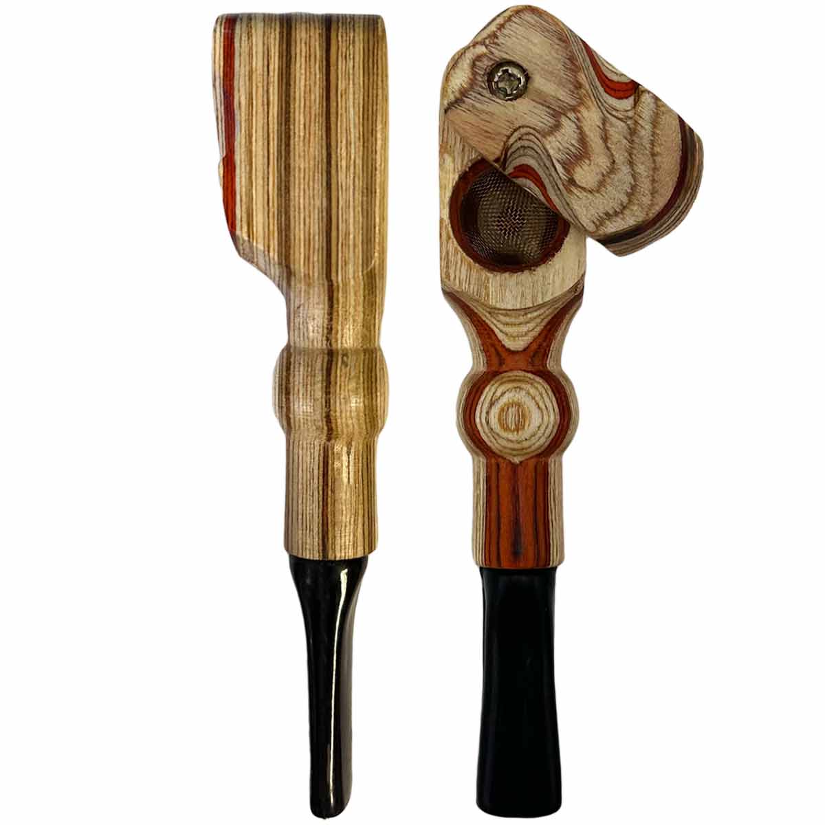 4.75” Wooden Hand Pipe w/Swivel Lid & Screen [HP-W-I-41F]