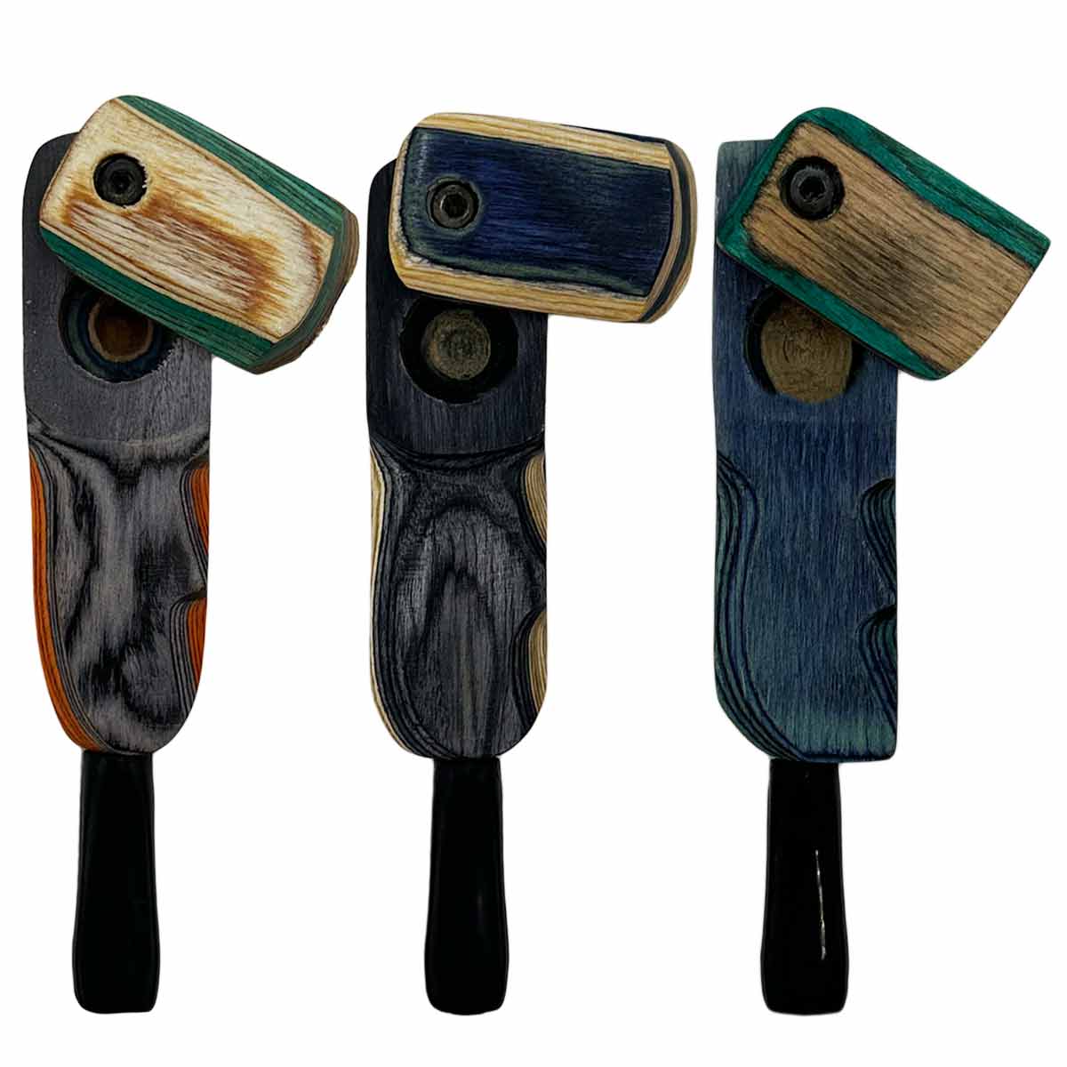 4.25" Wooden Hand Pipe with Swivel Lid - Assorted Colors [HP-W-I-41E]