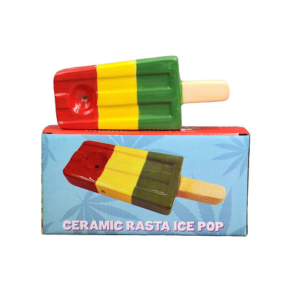Roast & Toast Ceramic Pipe w/ Gift Box - Rasta Ice Pop  [HP-C-FC-17]
