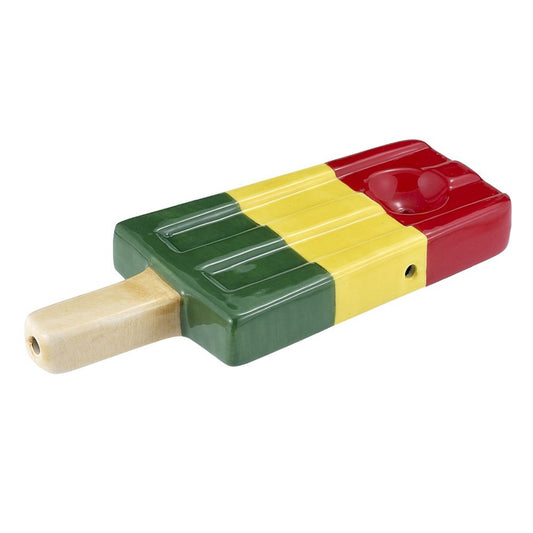 Roast & Toast Ceramic Pipe w/ Gift Box - Rasta Ice Pop  [HP-C-FC-17]