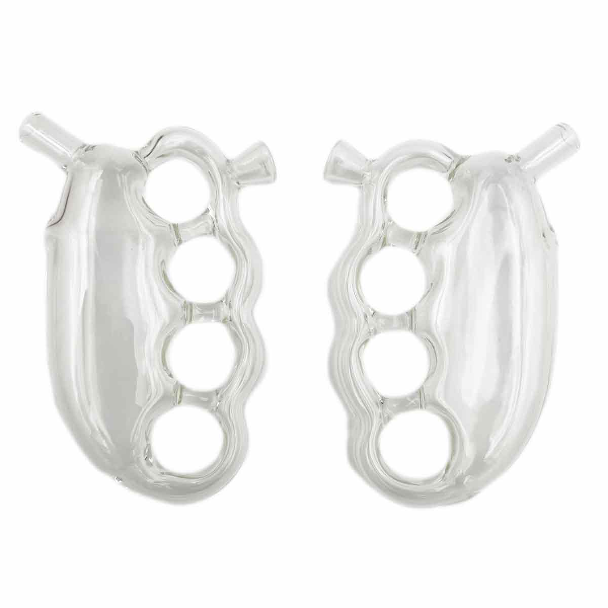 6" Glass Knuckles Bubbler - Clear [BUB-G-GN]