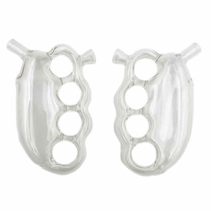 6" Glass Knuckles Bubbler - Clear [BUB-G-GN]