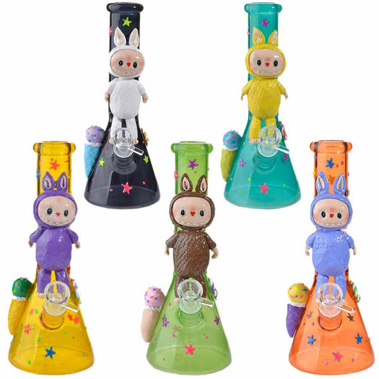 10" Beaker w/ Glow-in-the-Dark Character Design - Assorted Colors [WP-G-292]