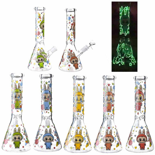 10" Beaker w/ Glow-in-the-Dark Character Design - Assorted Colors [WP-G-291]