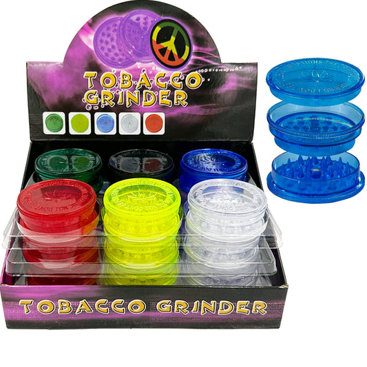 3-Piece Acrylic No. 1 Magnetic Grinders - 42mm & 63mm - Assorted Colors [GR-16]