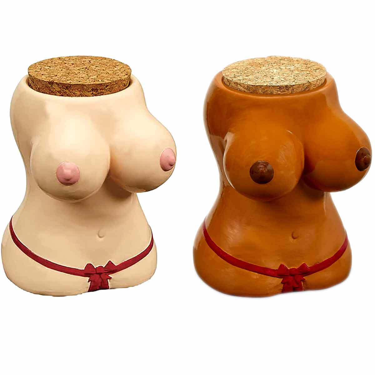 Roast & Toast Large Ceramic Stash Jar w/ Gift Box - 2 Sexy Ladies to Choose From [SJ-C-FC-5]