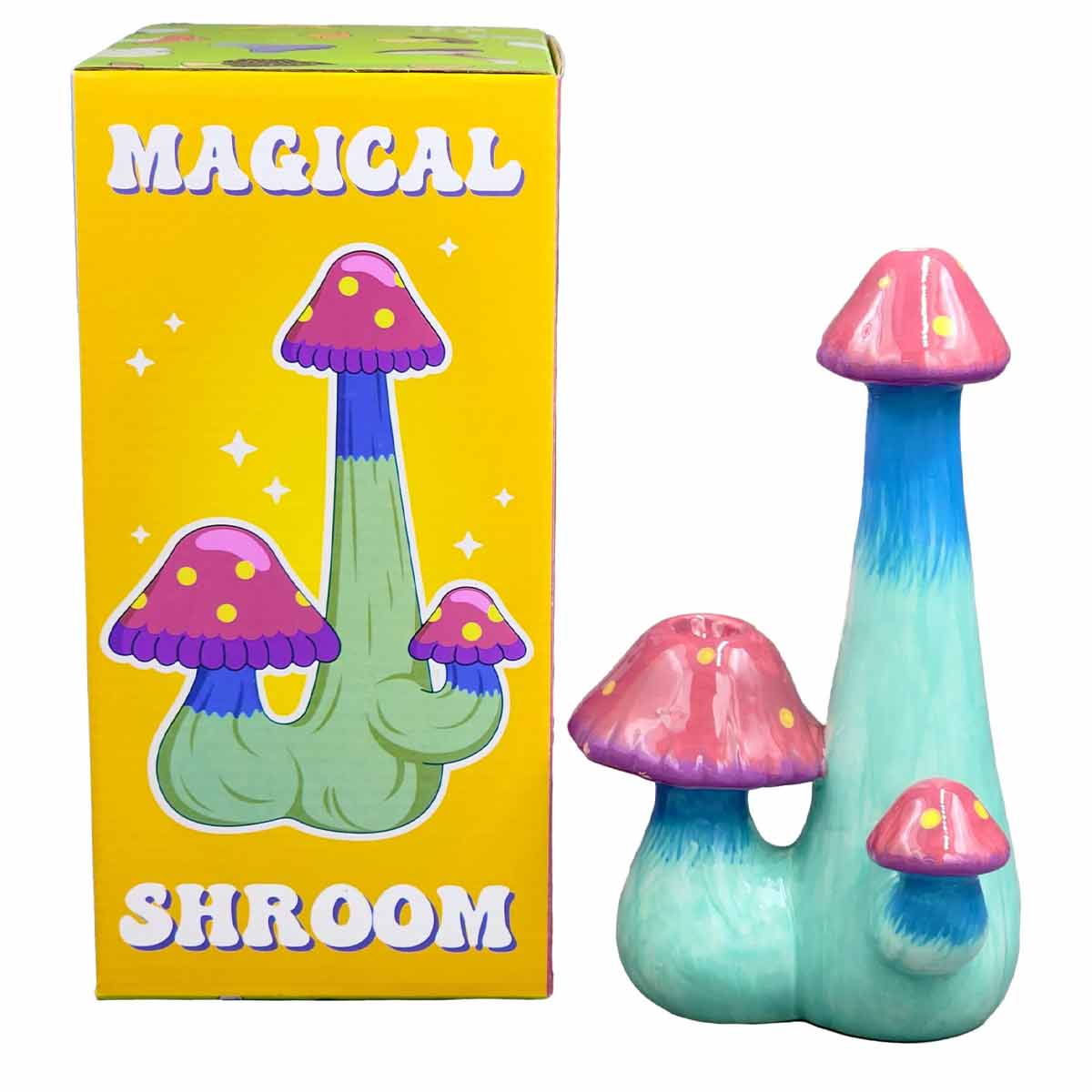 Roast & Toast Ceramic Pipe w/ Gift Box - Triple Mushroom Pipe [HP-C-FC-26]