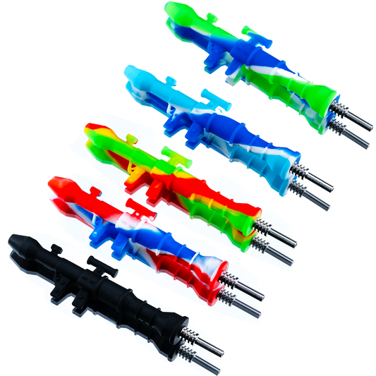 6" 10mm Silicone Bazooka Nectar Collector - Assorted Colors [NC-S-48B]