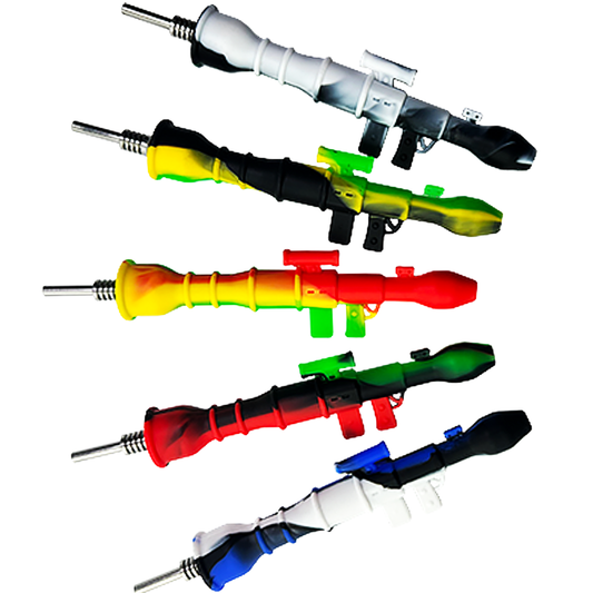 6" 10mm Silicone Bazooka Nectar Collector - Assorted Colors [NC-S-48B]