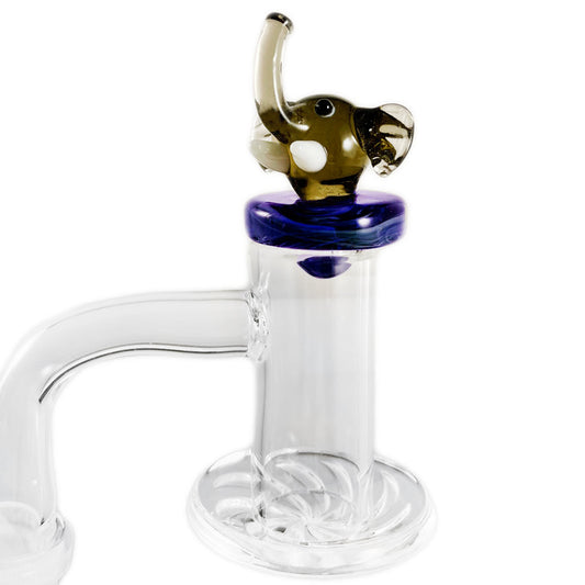 27mm Glass Elephant Flat Carb Cap - Assorted Colors[CC-G-54]