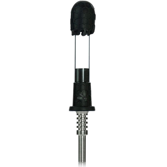 6.5" 14mm Sil. & Glass Honeycomb Nectar Collector w/ Bee - Assorted Colors [NC-H-101]