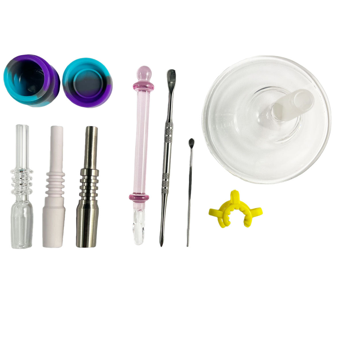 15" 14mm Glass Nectar Collector w/ Dual Perc's & Accessories - Aficionado Line #6 [NC-G-63B]