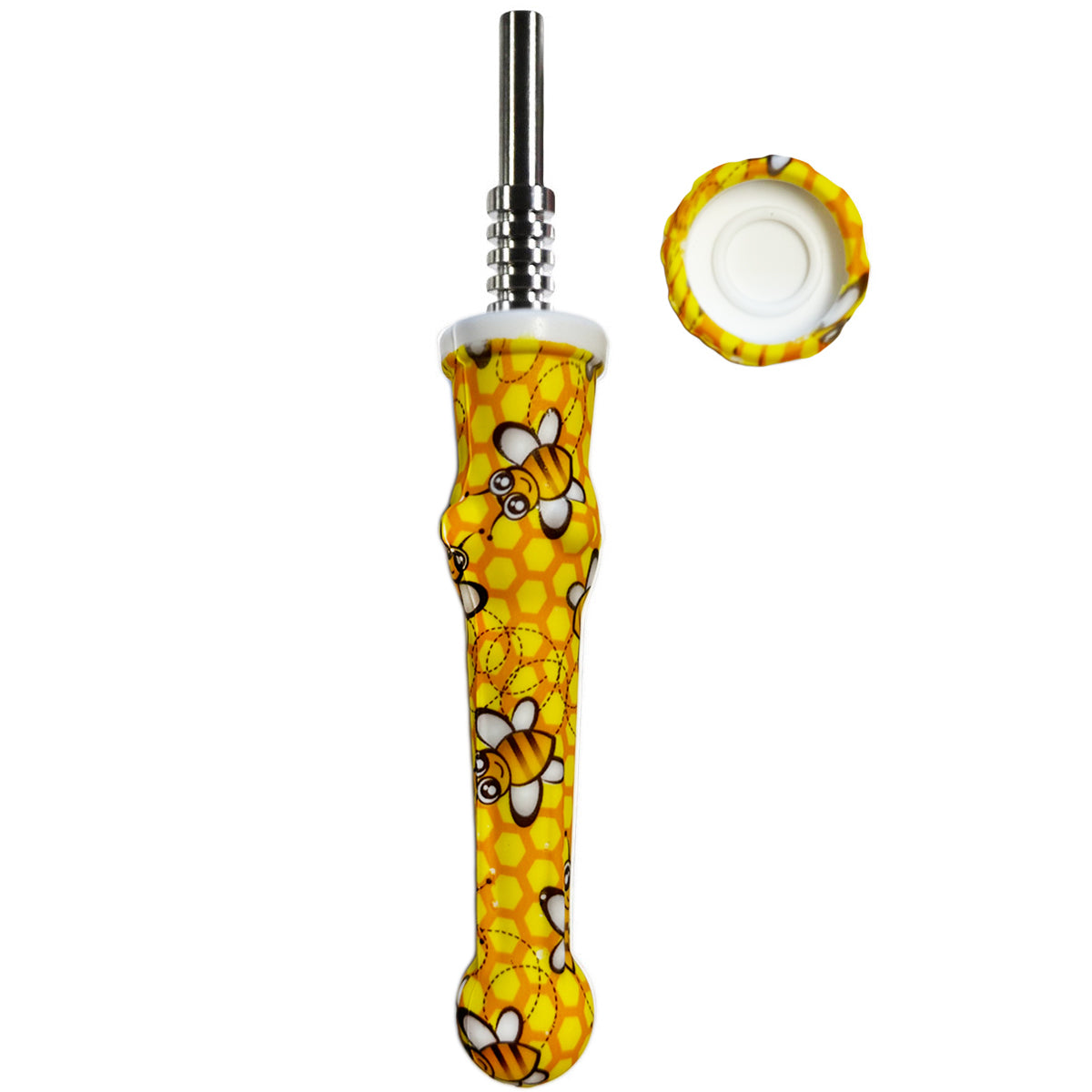 7.5" Sil. Nectar Collector Straw w/ 14mm Nail & Dab Dish - Now Over 20 Prints! [NC-S-7B]