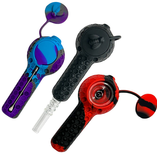 7” Dual-Use Sil. Nectar Collector & Hand Pipe - Now 10 Colors! [NC-S-73]