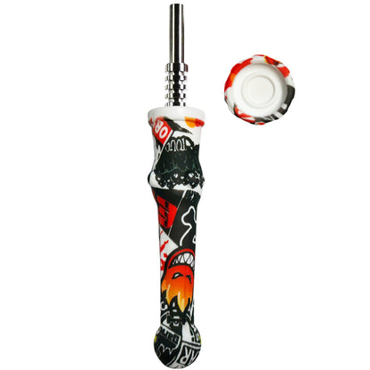 7.5" Sil. Nectar Collector Straw w/ 14mm Nail & Dab Dish - Now Over 20 Prints! [NC-S-7B]
