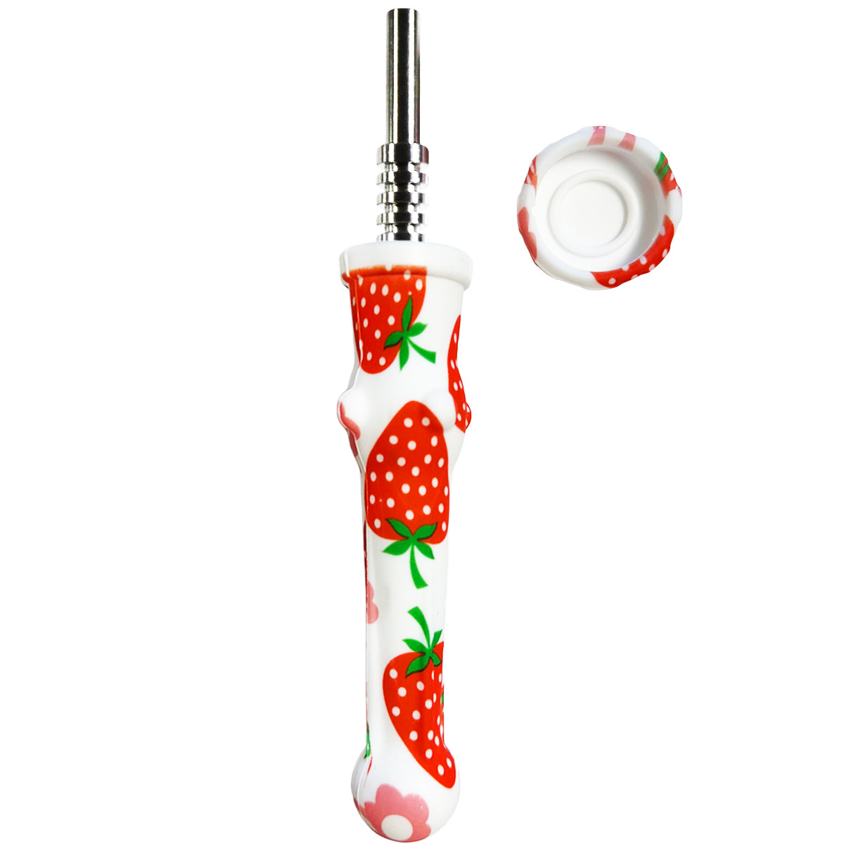 7.5" Sil. Nectar Collector Straw w/ 14mm Nail & Dab Dish - Now Over 20 Prints! [NC-S-7B]
