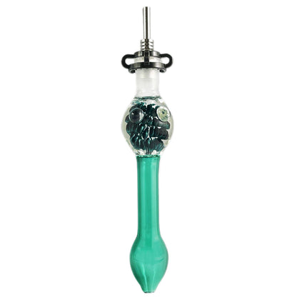 6" 10mm Glass Nectar Collector w/ Ti Tip, K. Clip Dab Tool & Container - Now in 5 Colors! [NC-G-83]