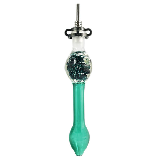 6" 10mm Glass Nectar Collector w/ Ti Tip, K. Clip Dab Tool & Container - Now in 5 Colors! [NC-G-83]