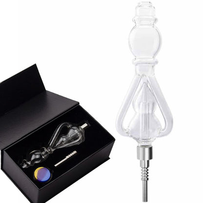 9.5" 510 Threaded G2 Titanium Tip Recycler Nectar Collector Set - Gift Box [NC-G-94]