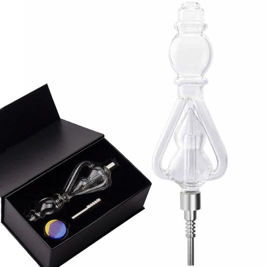 9.5" 510 Threaded G2 Titanium Tip Recycler Nectar Collector Set - Gift Box [NC-G-94]
