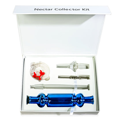 13" 14mm Electroplated Glass Nectar Collector Set - Gift Box - Assorted Colors [NC-G-6E]