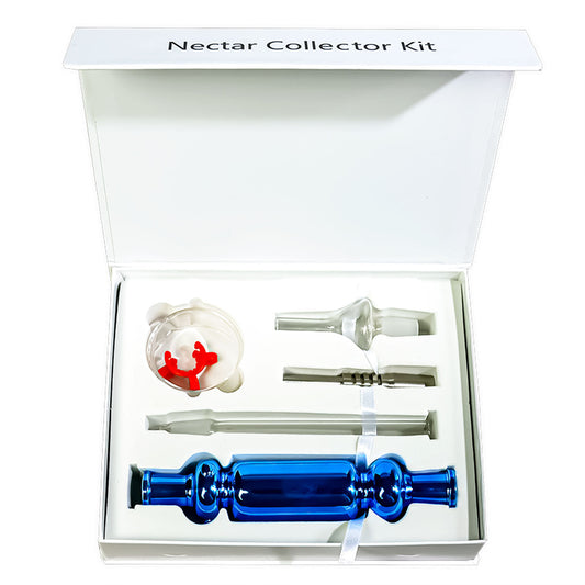 13" 14mm Electroplated Glass Nectar Collector Set - Gift Box - Assorted Colors [NC-G-6E]